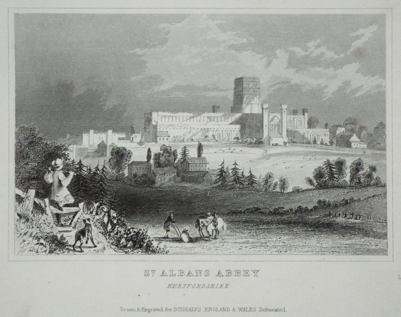 Print - St. Albans Abbey Hertfordshire.
